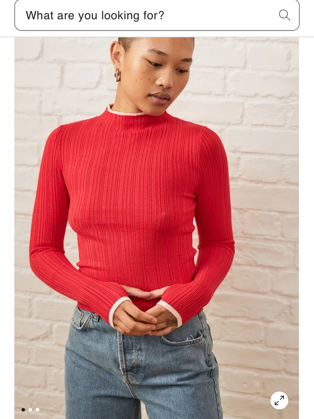 Urban Outfitters Kiara Open Back Ribbed Long Sleeve Top